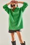 Women's Green Braided Knitwear Sweater 20011147