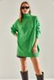 Women's Green Braided Knitwear Sweater 20011147 - 8
