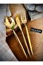 Gold 72 Pieces 12 Person Round Mouth 18/10 Fork Spoon Knife Set - 2