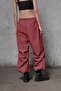 Women's Knee Pleated Jogger Parachute Pants Coral - 2