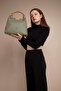 Large Size Knitted Embroidered Handmade Casual Women's Shoulder Bag 4031 Green - 2