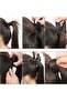 Dark Brown Tied Ponytail Hair Hook and Loop Hairpiece - Heat Resistant - 3