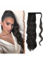 Dark Brown Tied Ponytail Hair Hook and Loop Hairpiece - Heat Resistant