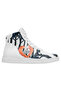 Women's Vegan Leather White High Sneakers - Cuddling Season Design - 7