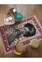 Farah Series Design Female Silhouette with Earrings Vintage Background Decorative Carpet 3201 - 2