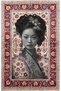 Farah Series Design Female Silhouette with Earrings Vintage Background Decorative Carpet 3201
