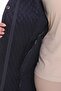 Women's Large Size Hooded 105 Cm Navy Blue Quilted Coat 1018 - 6