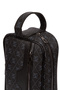 Men's Black Patterned Fabric Vegan Leather Water Resistant Elegan Portfolio Style Handbag - 6