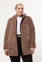 Plus Size Heat-Retaining Plush Zip-Up Hooded 2-Pocket Knitted Plush Fleece Sweatshirt - 6