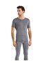 V-Neck Short Sleeve Unisex Gray Thermal Underwear C3T6N2O1 - 2