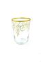Set of 6 120 cc Gold Gilded Labeled Glass Coffee Side Water Glasses - 2