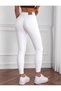 High Waist White Skinny Ankle Length Skinny Leg Lycra Jeans