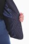 Women's Large Size Polo Collar Navy Blue Seasonal Quilted Coat 1030 - 6