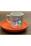 Yoga Printed Orange Turkish Coffee Cup - 2