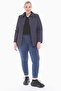 Women's Large Size Polo Collar Navy Blue Seasonal Quilted Coat 1030 - 3