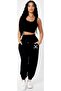 Women's Black High-Waist Jogger Pants