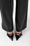 Women's Royal Black Patent Leather Belted Buckle Pointed Stiletto - 4