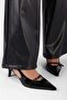 Women's Royal Black Patent Leather Belted Buckle Pointed Stiletto - 2