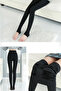 Thick Winter Warm Plush Fleece Double Stitched Black Thermal Tights - 2