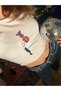 Y2K Streetwear Inverted Spidermanlove Short Sleeve White Crop Body