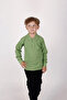 Unisex Polo Neck Long Sleeve Green T-shirt