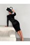 Slim Fabric Velvet Fabric Body-Hugging Dress with Drawstring Side
