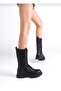 WOMEN'S ANTI-SLIP RUBBER SOLE LACE-UP HALF BOOTS - 2