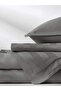 Striped Cotton Satin Double Duvet Cover Set Anthracite Cotton Satin (160X200 Fitted Sheet) - 5