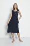 Polka Dot Embroidery Detailed Pocket Viscose Strap Dress - 4