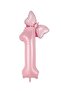 Pink Number Bow Foil Balloon Set Age 1