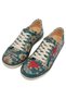 Women's Vegan Leather Turquoise Casual Sneakers - Show Yourself More Love Design - 2