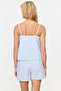 Blue Striped Rope Strap Poplin Shorts Woven Pajamas Set Thmss24Pt00049 - 6