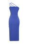 Mavi Drape Detaylı Dokuma Midi Şık Abiye Elbise TPRSS23EL00543 - 8