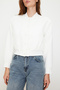 Ekru Crop İnce Bomber Mont TWOSS24MO00032 - 8