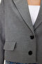 Anthracite Sleeve Cuff Detailed Woven Blazer Jacket TWOSS24BC00015 - 5