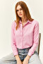 Women's Candy Pink Thin Corduroy Shirt GML-19000443 - 2