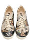 Men's Vegan Leather Beige Sneakers - Time To Ring The Bells Design - 4