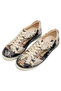 Men's Vegan Leather Beige Sneakers - Time To Ring The Bells Design - 2