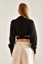 Women's Black Polo Collar Buttoned Knitwear Cardigan Stk311 - 6