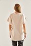 Women's Ecru V-Neck Short Sleeve Knitwear Sweater Stk175 - 5