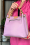 Large Size Knitted Embroidered Handmade Casual Women's Shoulder Bag 4031 Lilac - 4