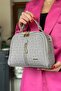 Medium Size Women's Shoulder Bag Suitable for Daily Use 2057 Gray Combination - 2