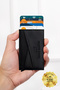 Boxed Thin Unisex Automatic Mechanism Leather Multi-Eye Model X Smart Credit Card Holder