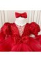 Red Beaded Girl's Birthday 6 Month Henna Special Occasion Dress - 3