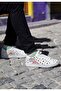 Men's Vegan Leather White Casual Sneakers - More Self Love Design - 4