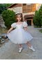 White Fluffy Girl's Princess Evening Dress - 5