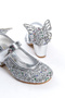 Butterfly, Silver, Classic Heeled Children's Shoes with Butterfly Accessories