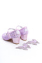 Butterfly; Lilac, 4 cm Classic Heeled Children's Shoes with Butterfly Accessories - 2