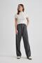 Pensli Classic Gray Trousers Wide Leg Wide Loose Leg Basic Plain Long Length High Waist with Pockets C2020Ax24Sp - 2