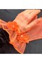 Camelia floral ruffle bridal gloves short neon orange - 4